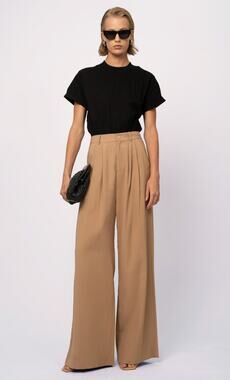 Nonchalant Label Fabi Wide Leg Pant Camel Brown Small
